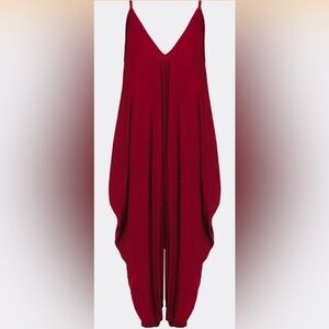 Red Harem Pant Romper